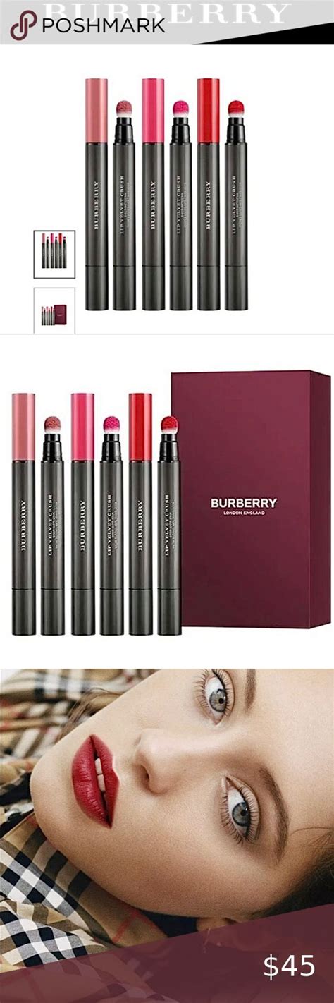 burberry lip velvet crush trio set|Burberry lip velvet crush swatches.